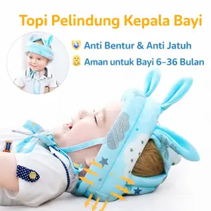 Topi Pelindung Kepala Bayi Anti Bentur Helm Bayi Anti Jatuh Aman untuk Belajar Jalan & Merangkak pelindung kepala bayi merangkak Child Protector