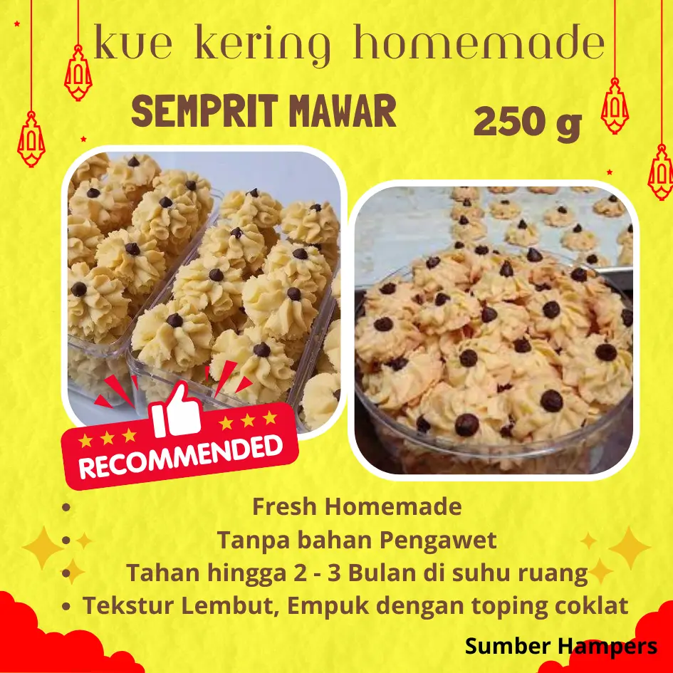 KUE SEMPRIT MAWAR  HOMEMADE 250 GRAM / KUE KERING LABARAN - Makanan Ringan Cemilan