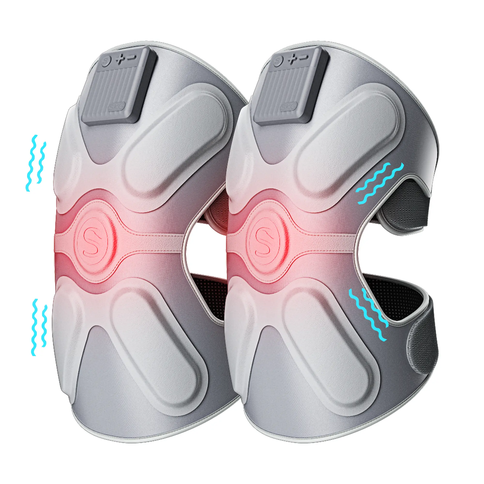 SKG Knee Massager with Heat and Vibration, Cordless Heated Knee Brace, Portable Knee Massager, Gifts for Dad Men Women W3 PRO Comfort