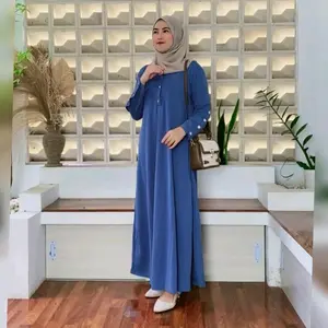 Yusriaf Dress Gamis Terbaru Wanita Muslim Casual Daily Inara Busui Wudhu Friendly Dewasa Remaja Syari Cantik Kancing Nyaman Katun Panjang Ibu Kondangan Formal Elegant S maryam gamis mastani india knit Scandinavian Blue Mesin Dicuci elegan ⁠chocomilk