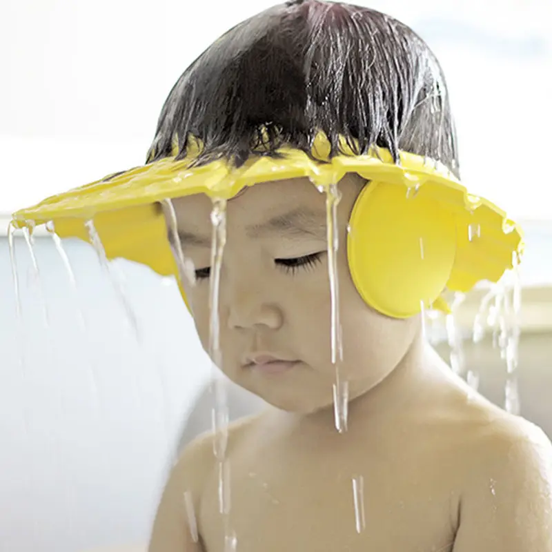 Baby Shower Cap Waterproof Shampoo Hat for Children Shower Toddler Protect Ears Eyes Girl Boy Adjustable Silicone Bathing Crown