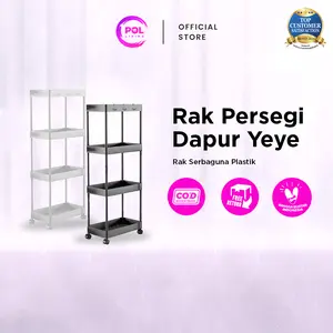 [POL] COD Rak Persegi Dapur Plastik 3-4 Susun | Rak Yeye | Trolley Organizer | Rak Dapur Rak Kantor