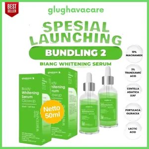 GLUGHAVA Paket Bundling 2 - Body Serum Bibit Biang Whitening Body Serum Glowup 10%Niacinamide 3%Tranexamic Acid Serum Ijo Pemutih Badan (50ml)