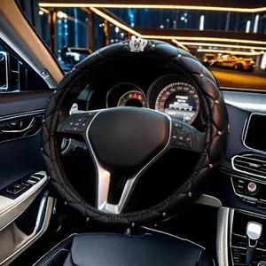 Sarung Setir Mobil Kulit Desain Berlian Angsa Romantis Anti Slip Universal / Sarung Stir Mobil Kulit Polos Berlian 38cm Warna Lengkap Sarung Stir Setir Mobil Cover Steer Kulit Domba Asli - Polos Hitam