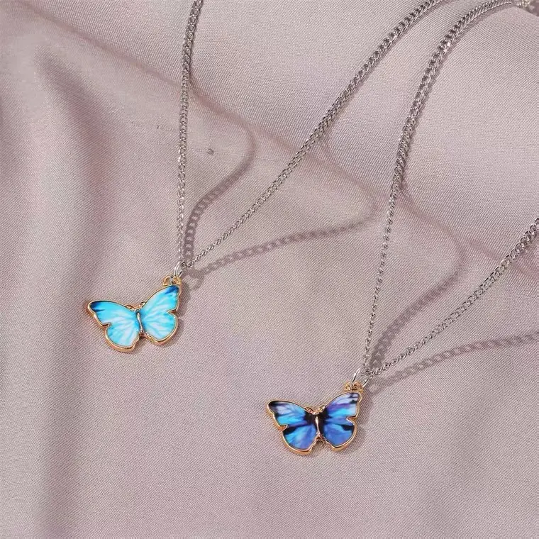 FA75 gelang dan kalung Motif Kupu-kupu jewellery anting