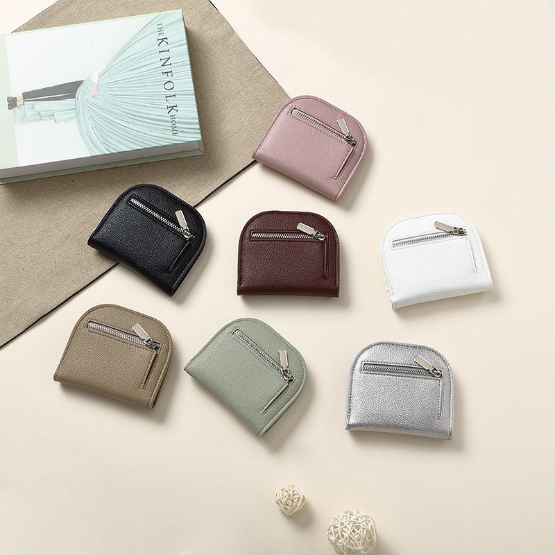 Dompet Kecil, Gaya Korea, Untuk Wanita, Dompet Comel Mini Asli, Dompet Syiling Zip Berkualiti Tinggi, K104