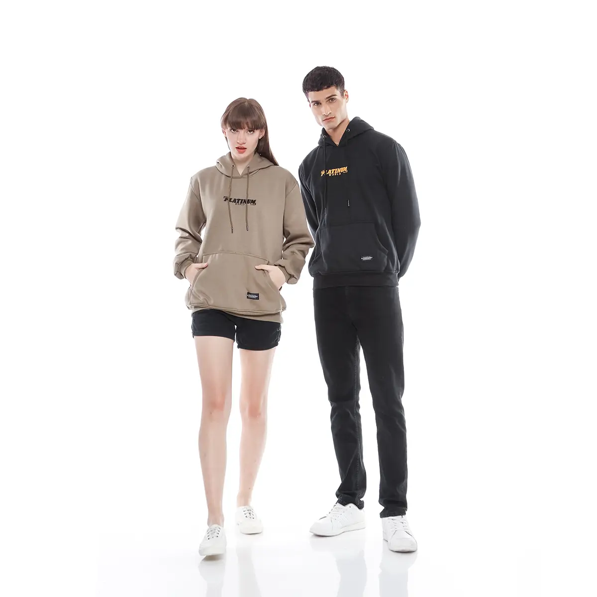 {FLASH SALE} PLATINUM WORLD Hoodie Pria Wanita Hoodie - Jaket Sweater Couple Jumbo Fleece Tebal Pasangan