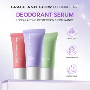 Grace and Glow Deodorant Roll On Serum Bright & Smooth  | English Pear, Rouge540, Moiselle | Mengurangi Bau Badan, Mencerahkan, Wangi, Menghaluskan Kulit Ketiak | dengan Niacinamide untuk Ketiak Tubuh Lebih Cerah dan Terawat