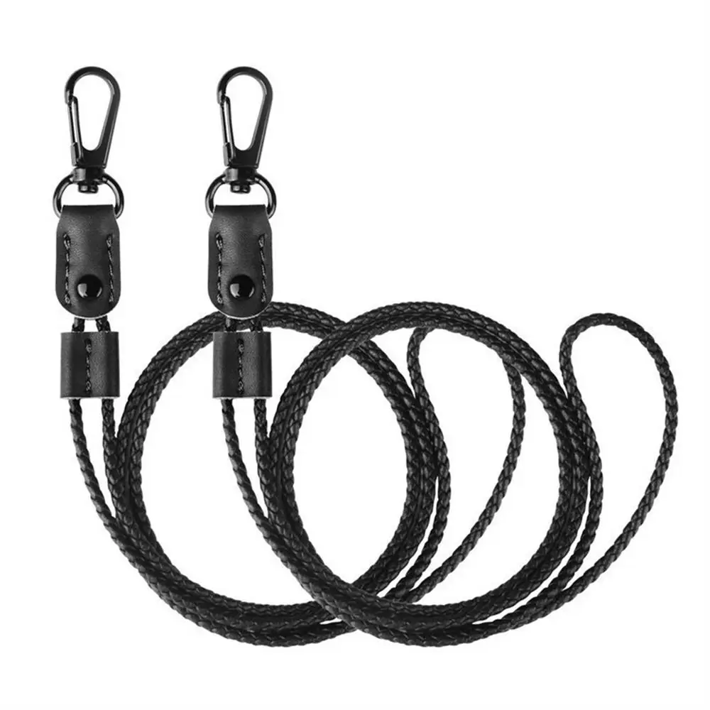 Office Accessories Leather ID Hanging Rope Anti-lost ID Card Holder Work Card Name Card Lanyard Phone Strap Lanyard Keychain Credential Holder