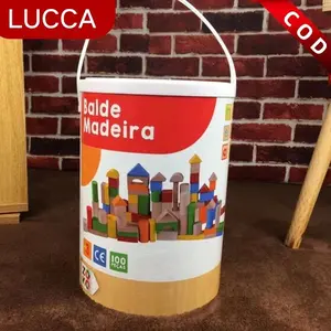 Mainan Blok Bangunan 100Pcs Kayu Building Blocks Set Mainan Balok Susun Anak Berlaras Packaging