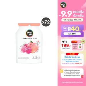 (แพ็ก 72) Sunsu ซันซุ เยลลี่ผสมบุก กลิ่นพีชและลิ้นจี่ ของขวัญ