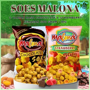 COD Halal Soes Coklat Cokelat/strawberry / mix rasa/halal Kue Sus Kering Isi soes coklat lumer 1 kg （Cemilan keluarga, cocok untuk dewasa dan anak-anak） Chocolate Food Makanan Snack Manis soes cokelat 1 kue soes coklat Toples Biskuit
