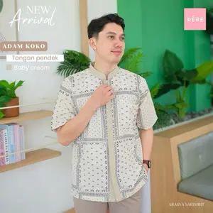 Rereyshop Adam Koko (KOKO DWS ONLY) - Kemeja Koko Lengan Panjang Pria - Koko Lengan Pendek - Baju Couple Sarimbit - Koko Sarimbit Lebaran