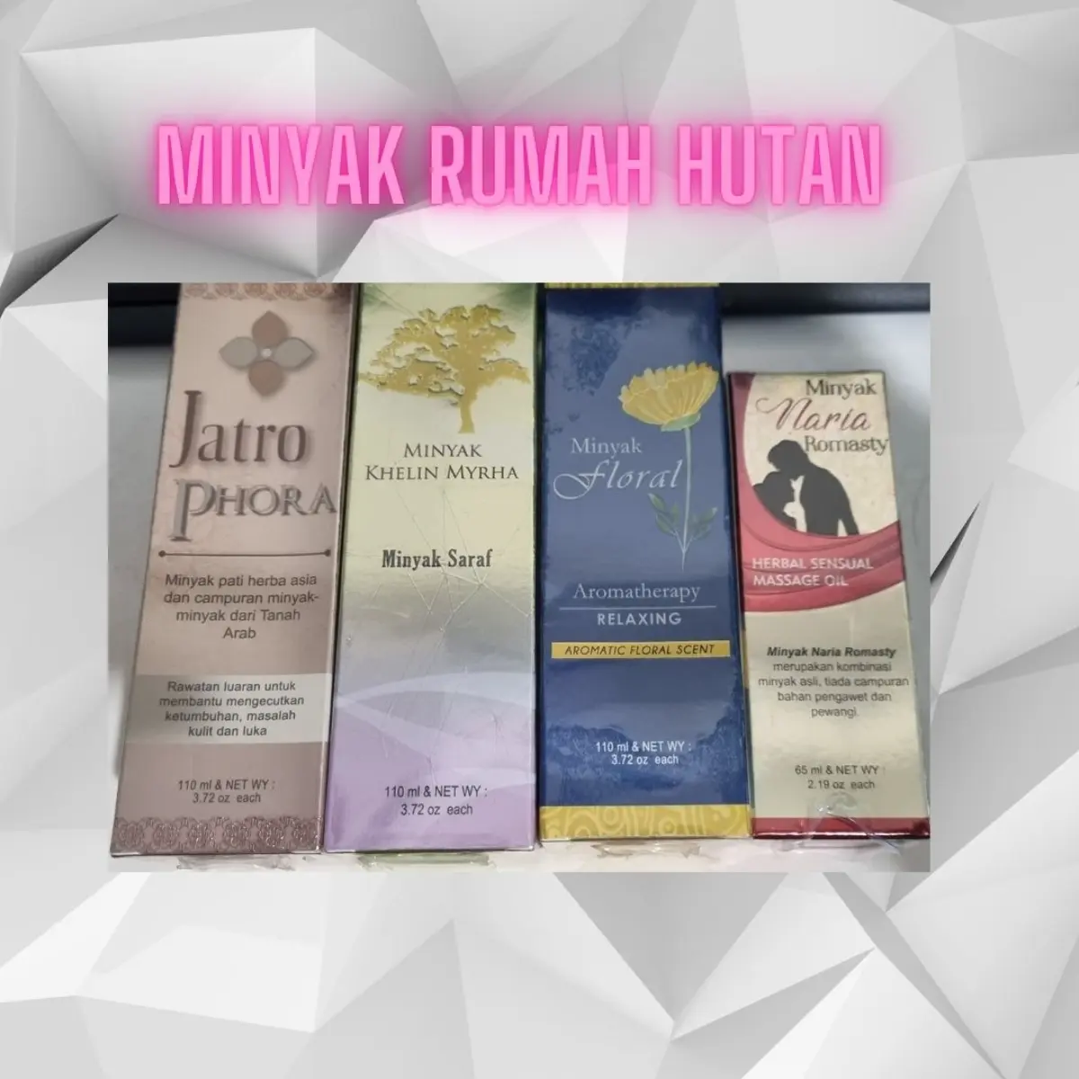 Minyak Rumah Hutan (Jatro,Khelin,Naria,Flora) Massage Oil