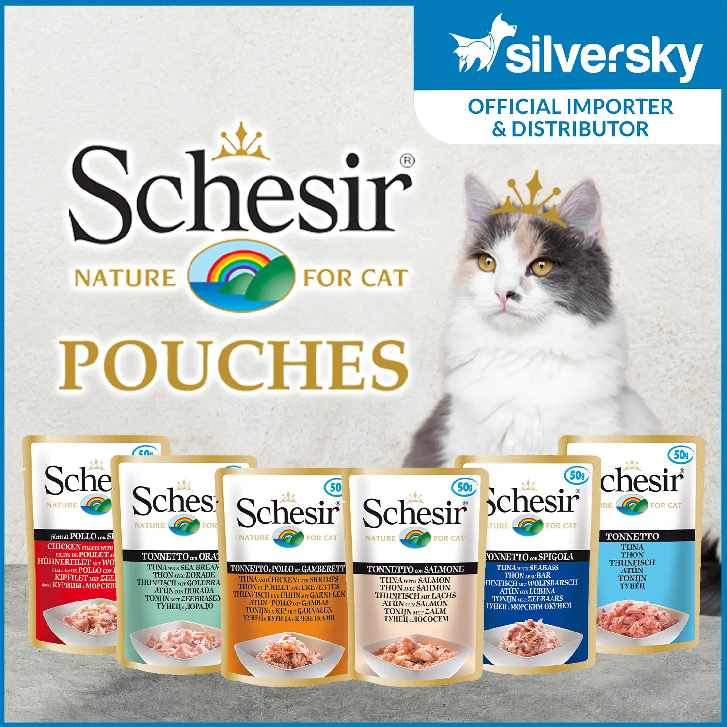 [Cat Wet Food] Schesir Pouch in Gravy Food 50g