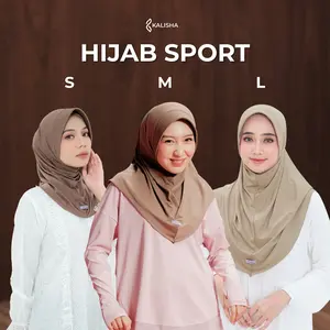 Kalisha - Sport Bergo Instan All Size (Kerudung Olahraga Bahan Jersey)