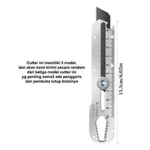Cutter Pisau Tajam Anti Karat Silver Besar Kater Stainless Steel Bahan Kuat Tebal Bagus Multifungsi Plastik