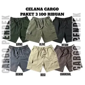 Cargo Boardshort 3 PCS 100 Ribuan, Celana Premium Distro Termurah, Celana Pendek Boardshort Casual