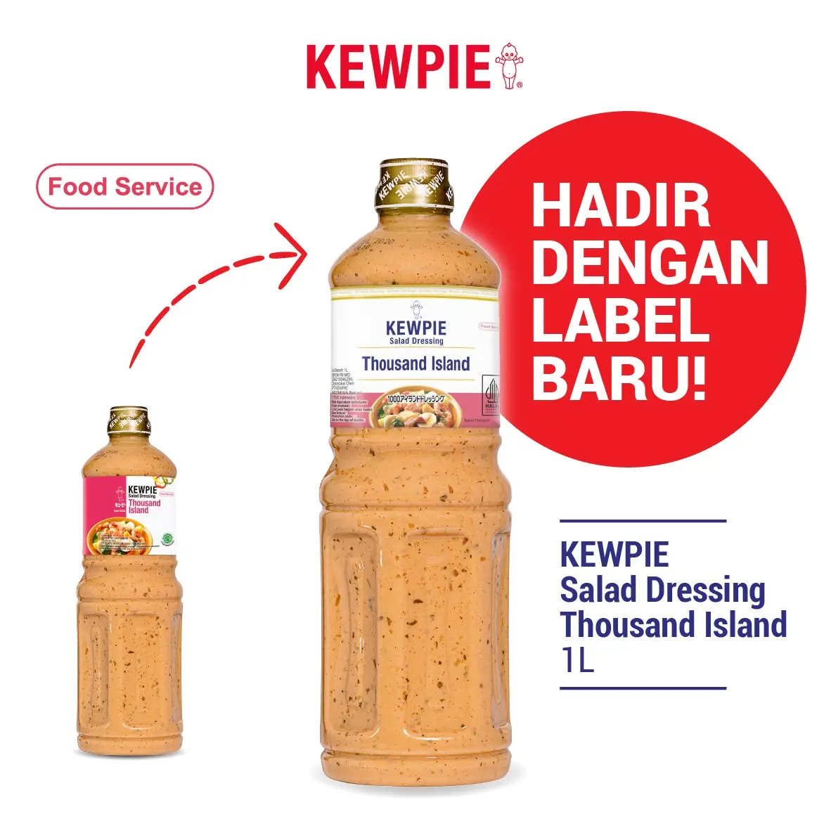 Kewpie THOUSAND ISLAND 1 Liter Salad Dressing Saus Siram 1 L