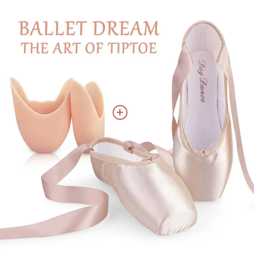 Satin Girls Ballerina Ballet Pointe Shoes Child Adult Ballet Shoes with RibbonsPractise Ballerina Shoes Women Dance Shoes #440816