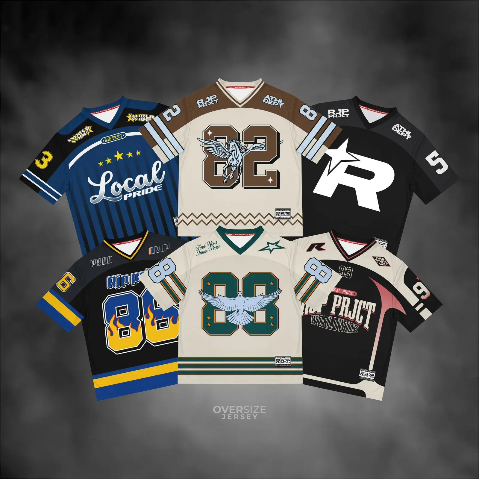 RJP Casual Jersey Streetwear/Oversize / Dryfit Brazil / retro / vintage / NFL / Hockey / Boxy fit Olahraga Pakaian