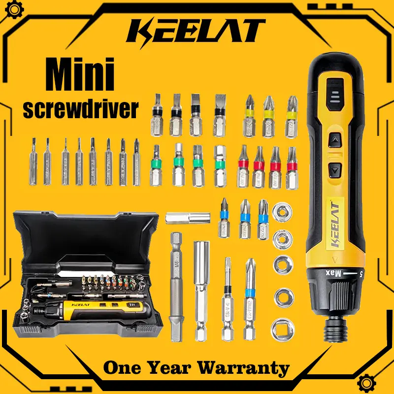 KEELAT  KES002  Cordless Mini Screwdriver Set 36pcs Drill Bits Hex Electric Rechargeable Smart Screw Driver Hand Drill Tools Set