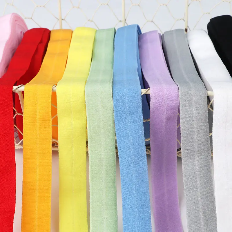 10M*2Cm Edge Sewing Ribbon Elastic Bias Binding Tapes Piping Cord Rope Fold Over Bands For DIY Garment Patchwork Sewing Trim