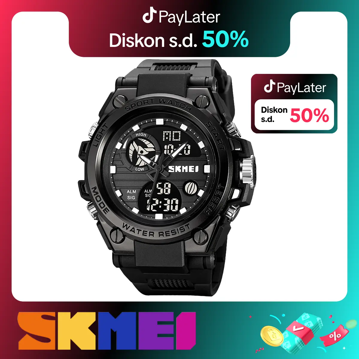 Jam Tangan Pria Analog-Digital Tahan air SKMEI 2031