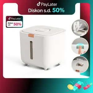 [GARANSI PECAH] ANGOLA Dispenser Beras/Tempat Beras Serbaguna E03/E04/E24 Tempat Wadah Penyimpanan Makanan/Beras Beras/Rice Bucket/Biji-Bijian/Tepung Rice