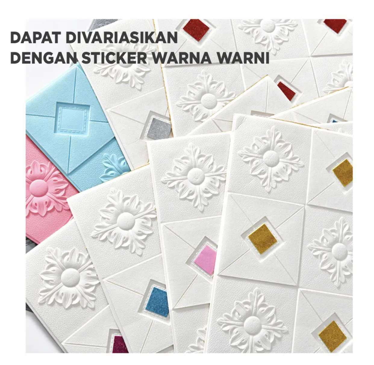 COD wallpaper dinding 3d foam motif batik vienna per lembar