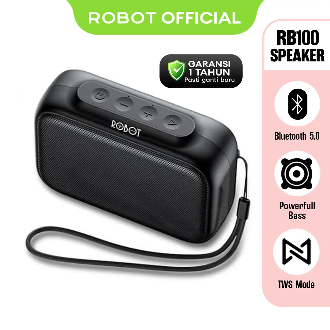 ROBOT Speaker Bluetooth RB100 Portable Wireless Super Bass Mini Stereo ...