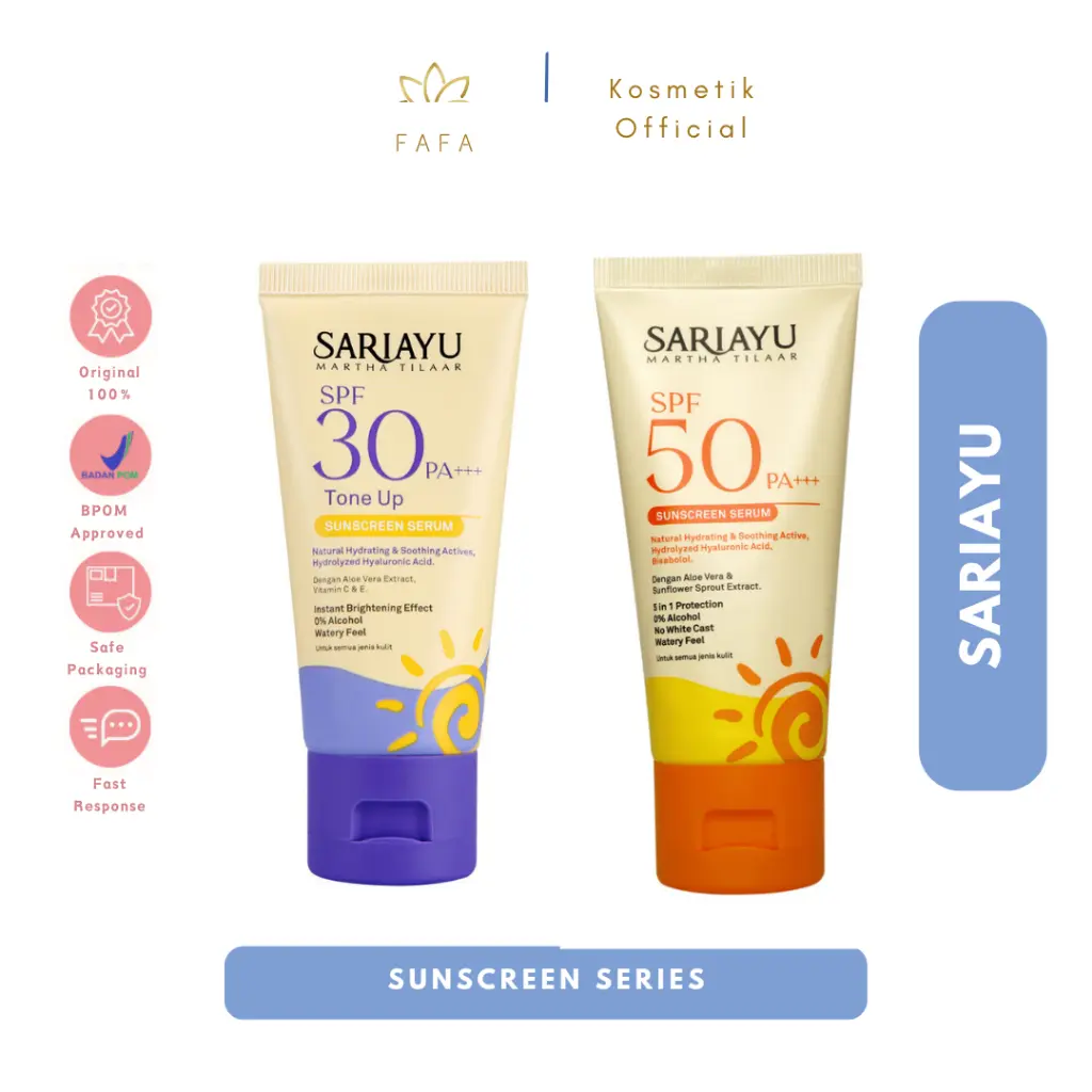 SARIAYU SPF 30 & 50 PA+++ Tone Up Sunscreen Serum 30 ml