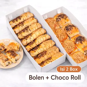 Paket Bundling Bolen Coklat Keju dan Choco Cheese Roll Isi 2 Box