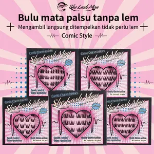 [TANPA LEM] SHE LASH MOU Bulu Mata Palsu Korean Style Bulumata Natural Eyelash Extension HX