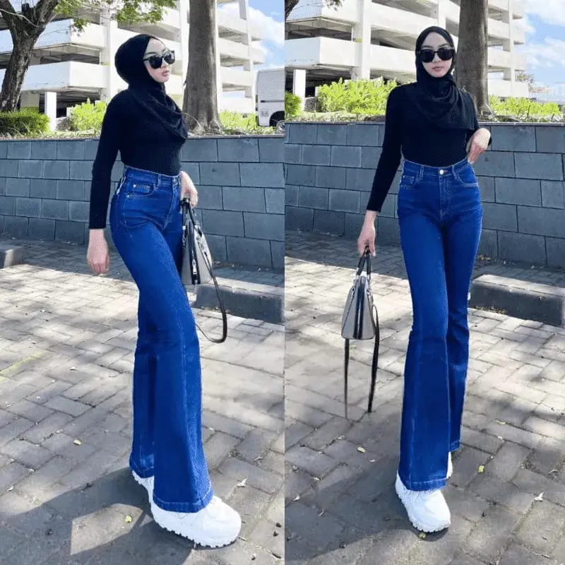 HW Cutbray Jeans Wanita - Celana Cutbray Strecht Kekinian - Cutbray Flared- Streetch Premium Quality