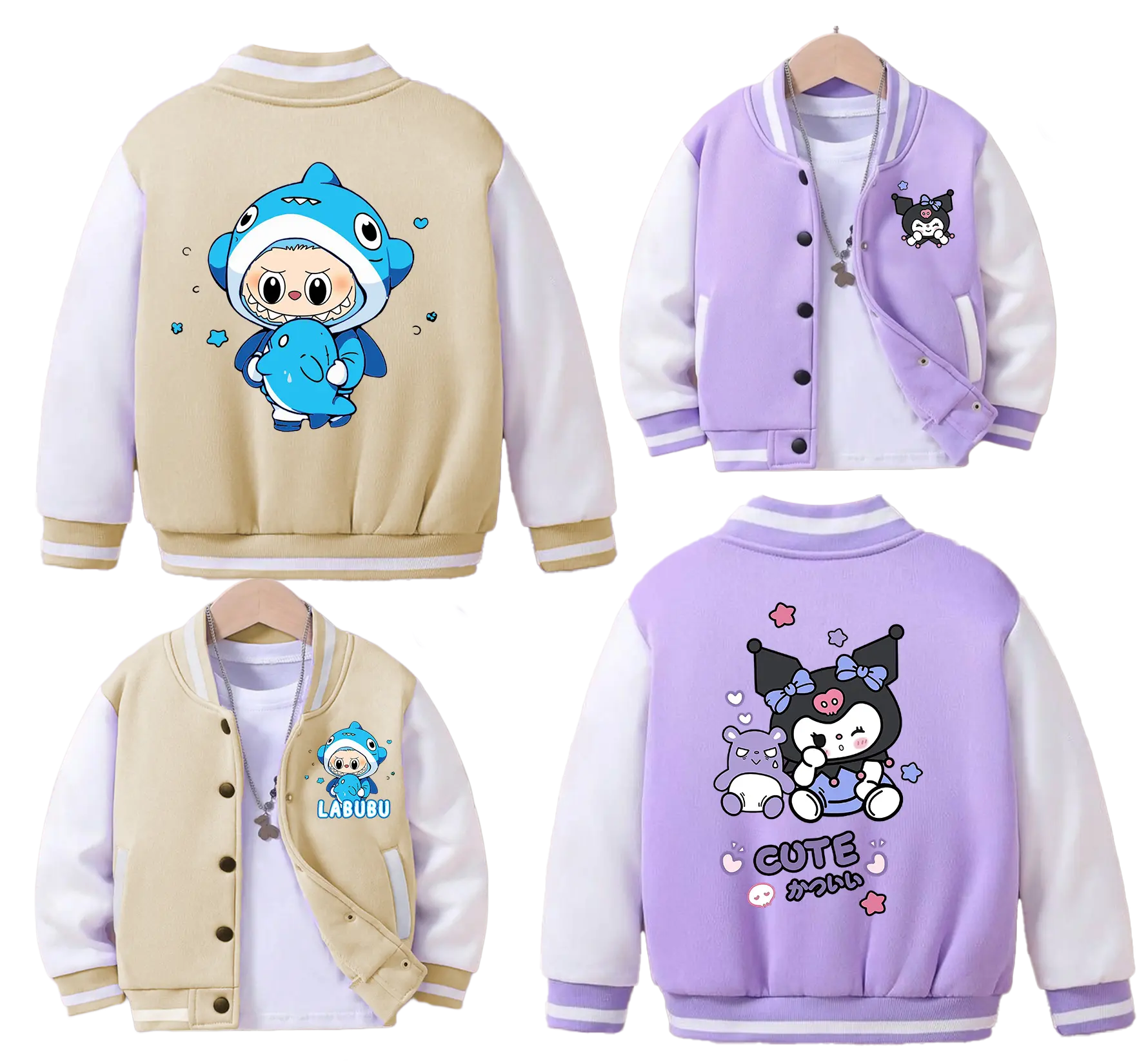 jaket baseball anak laki laki perempuan usia 2 sampai 12 tahun kuromi
