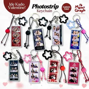 Memograph.id Gantungan Kunci Custom UPGRADED PRINT QUALITY Foto Pasangan Bestie Request Desain Ganci Di Chat