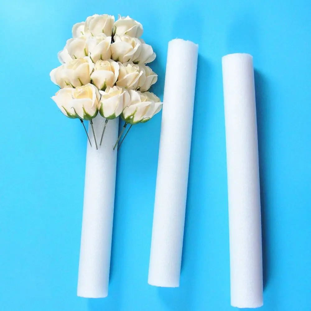 somna 1Pcs White Flower Arrangement Base Foam Strip Wedding Event Party Props DIY Sponge Stick Cylindrical 51*4cm Cotton Strip Flower Package