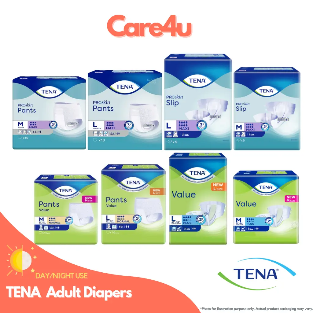 [Carton]Tena PROSkin Value Adult Diapers Tape Pants M/L/XL Comfort Moisture Sensitive Skin Absorbent
