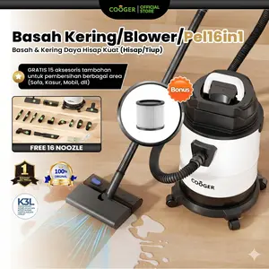 [BUY 1 GET 2] COOGER Vacuum Cleaner 19000PA Vacuum Wet And Dry Ember Hisap & Tiup 18L with Gelas Kopi Gratis Waktu Terbatas– Set 16 Pcs Upgrade Terbaru 2026 Multifungsi untuk Musim Hujan Rumah Tangga Mobil Boneka Karpet & Pembersihan Komputer