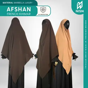 AFSHAN French Khimar Bandana LANCIP bahan Marbella Luxury Anti UV free cadar by Nisin