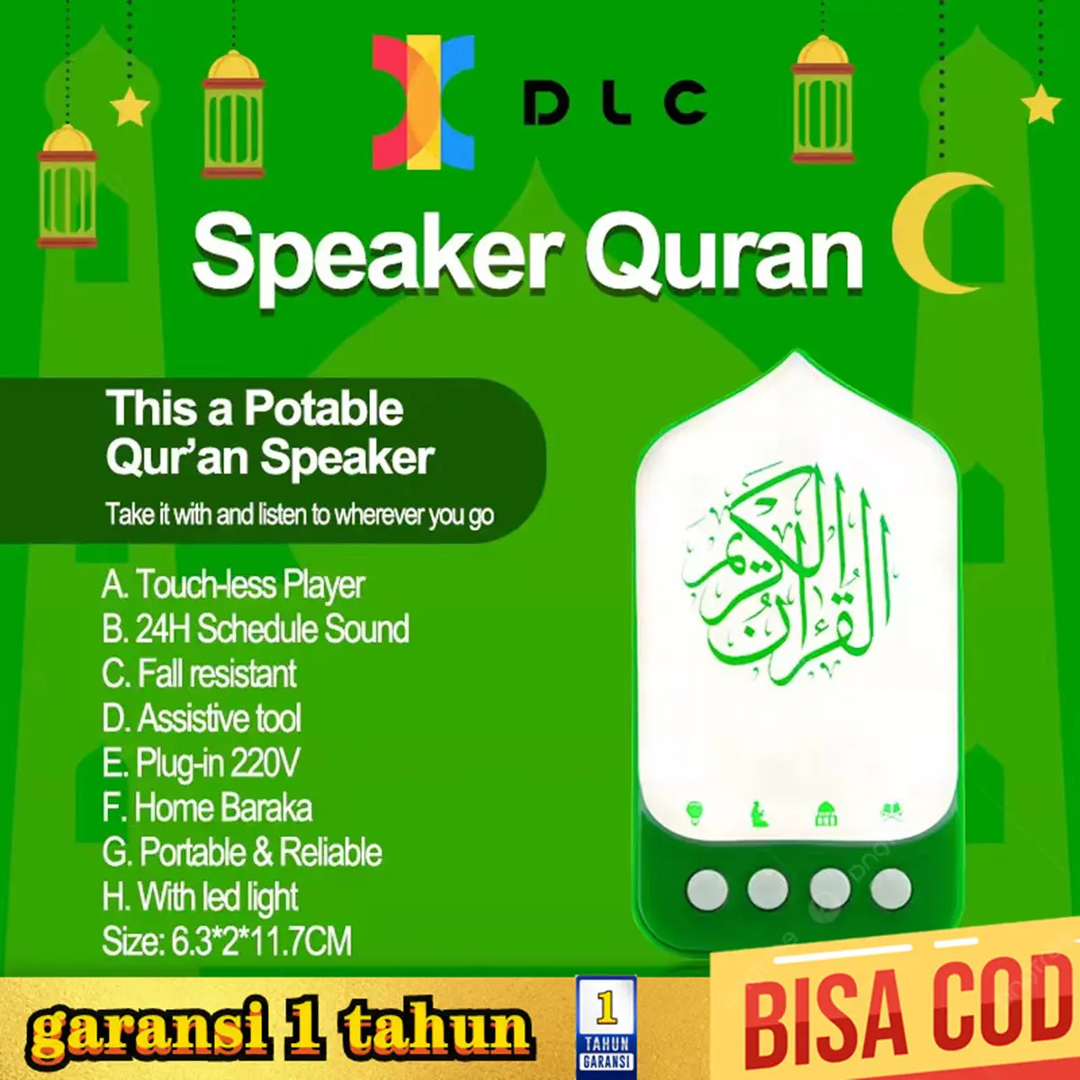 Speaker Murottal Al Quran Lampu Tidur 24 JAM Quran Surah,Rizik Ayaht,Zikir ,Ruqyah List