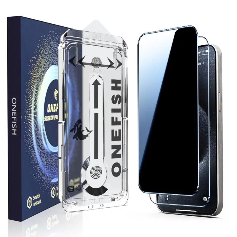 One Fish Screen Protector for iPhone, Fingerprint Proof Screen Protector, Privacy Protection, Fingerprint Resistant, Dust-Free Bubble-Free