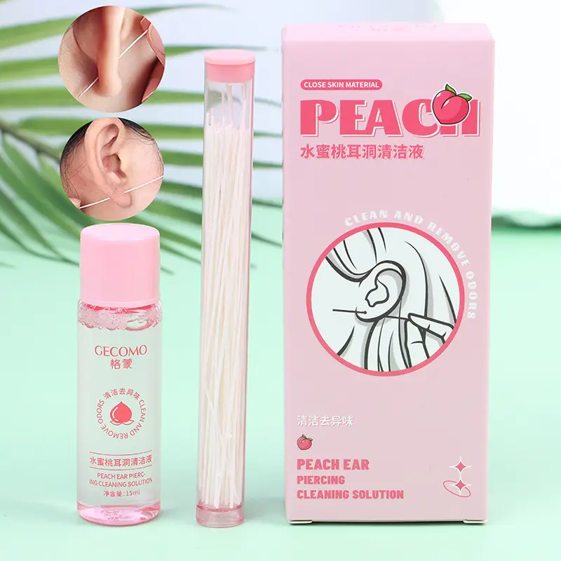 Bộ làm sạch tai xỏ lỗ, 60 cái, chất lỏng làm sạch xỏ lỗ tai, rửa dòng tai để loại bỏ mùi, dung dịch chăm sóc làm sạch chống chặn, để chăm sóc xỏ lỗ tai