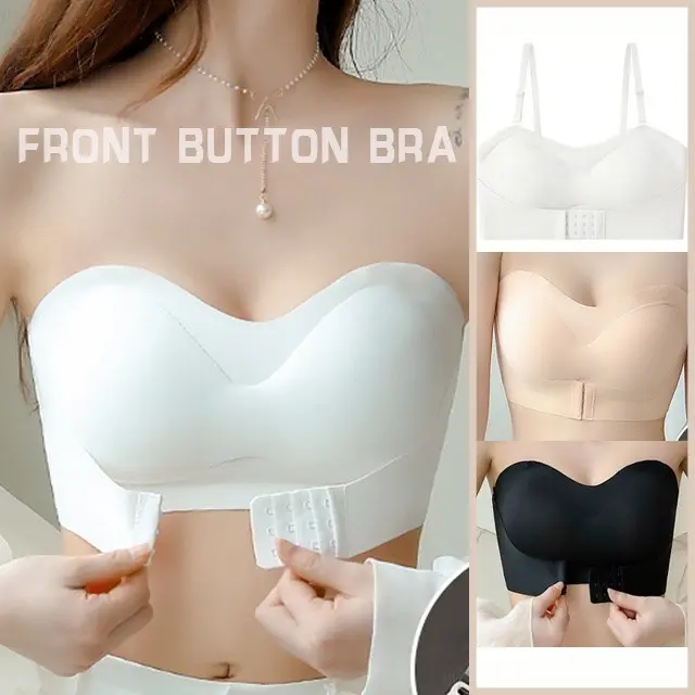 BH Bra Wanita Tanpa Kawat Pakaian Dalam Kancing Depan Bra Import Push Up Bra Seamless Anti Slip Bahan Lembut BH Sexy