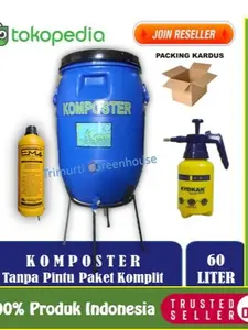 Paket komplit tong komposter ukuran 60 liter