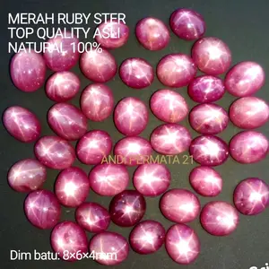 BATU CINCIN PERMATA RUBY STAR CRYSTAL NATURAL D8