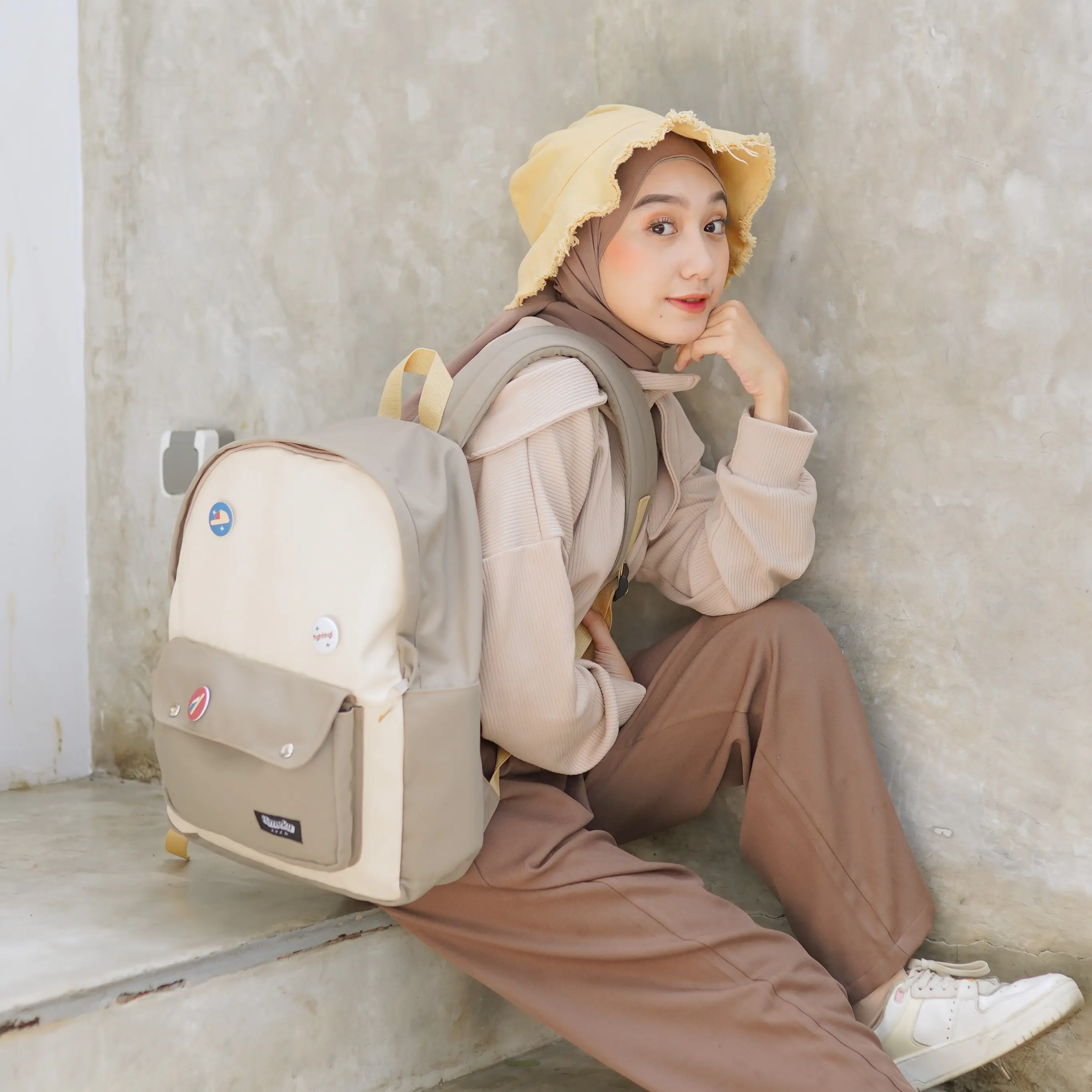 Himeku MICHI Backpack - Tas Besar - Tas Sekolah Kuliah Kerja - Muat Laptop - Ransel Kanvas Pria Wanita