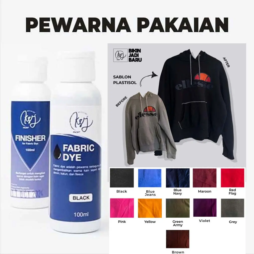 Wantex Pewarna Pakaian, Jeans, Jaket dan Hoodie premium | Tidak Luntur | Fabric dye