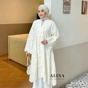 Ameena Tunik Kebaya (Katun Bordir 3D / Tunik Wanita Mewah Acara Formal / Melayu Tunik)